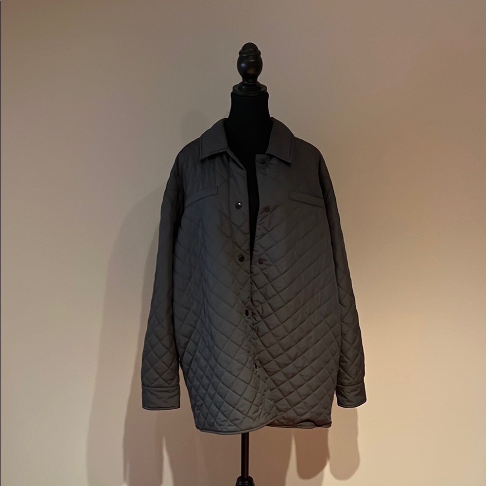Ilse Jacobsen Gray Quilted Puffer Jacket Hip-Length
